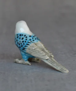 Scout House Ceramic Blue Budgie Miniature Figurine Homewares