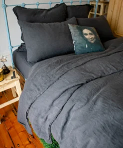 Scout House Textiles Scout Portuguese Linen European Pillowcase- CHARCOAL