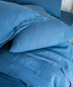 Scout House Textiles Scout Portuguese Linen Quilt Cover Set- King - Scout Blue