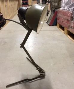 Scout Gifts Vintage Folding Army Table Lamp- Green And Cream Enamel