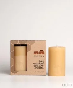 Scout Queen B 8cm Solid Beeswax Pillar Set Of 2