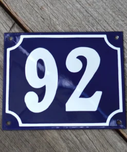 Scout House Gifts Enamel House Numbers From France In Traditional Deep Cobalt Blue