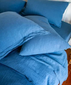 Scout House shop 28 Scout House Homewares Scout Portuguese Linen Sheet Set- Queen - Scout Blue