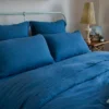 Scout House Textiles Scout Portuguese Linen Quilt Cover Set- King - Scout Blue 2 Scout House Textiles Scout Portuguese Linen Quilt Cover Set- King - Scout Blue