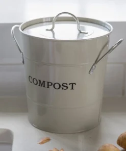 Scout Enamel Compost Bucket Ivory Homewares