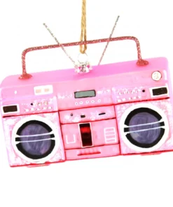 Scout Homewares Mercury Glass Pink Boom Box Ornament