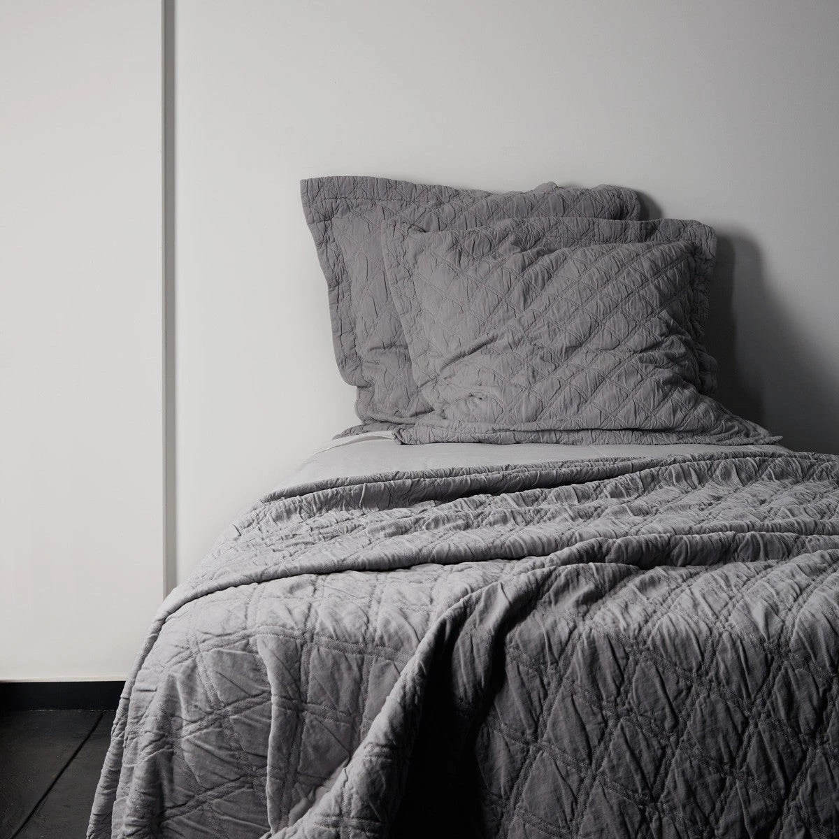 Scout Textiles Portier Cotton Coverlet Dash Grey 3 Scout Textiles Portier Cotton Coverlet Dash Grey