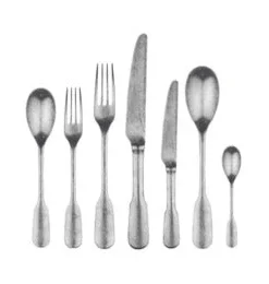 Scout House Gifts Calais 168 Piece Cutlery Set For Twenty-four - Vintage Satin Finish - Stainless Steel