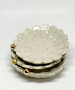 Gifts Bridget Bodenham - Flower Dish Gold Pearl