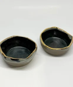 Bridget Bodenham - Salt Pot With Gold Rim