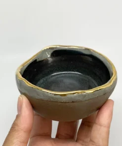 Bridget Bodenham - Salt Pot With Gold Rim