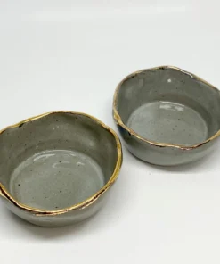 Gifts Bridget Bodenham - Salt Pot Grey And Golden Rim