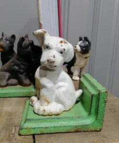Scout House White Puppy Bookends