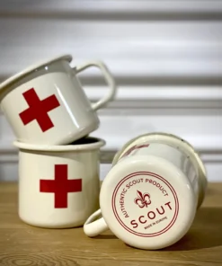 Scout House SCOUT Enamel Mug 350mls - Cream With Red Cross Homewares