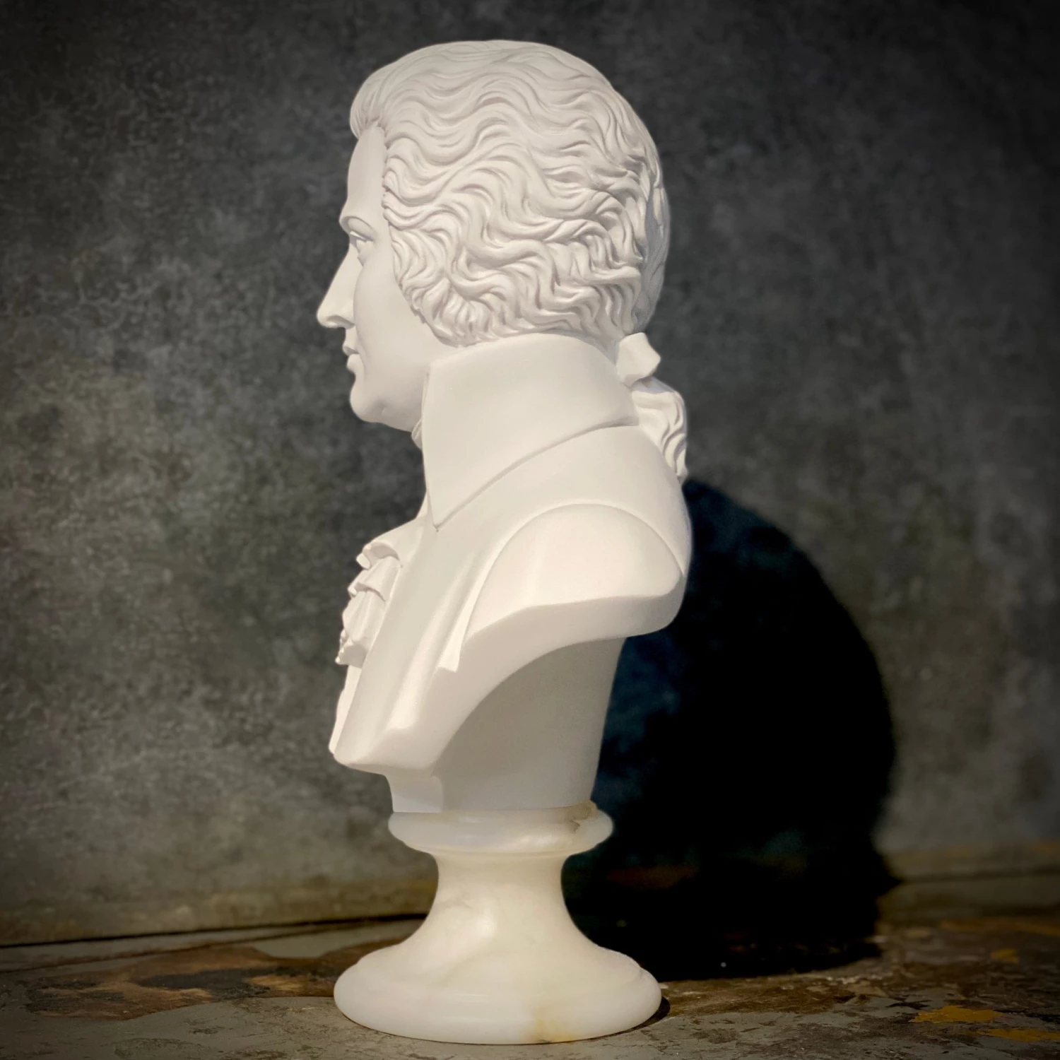 Egregia 30cm MOZART ALABASTER BUST 5 Egregia 30cm MOZART ALABASTER BUST