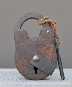 Scout Homewares Vintage Forged Metal Box Padlock & Key