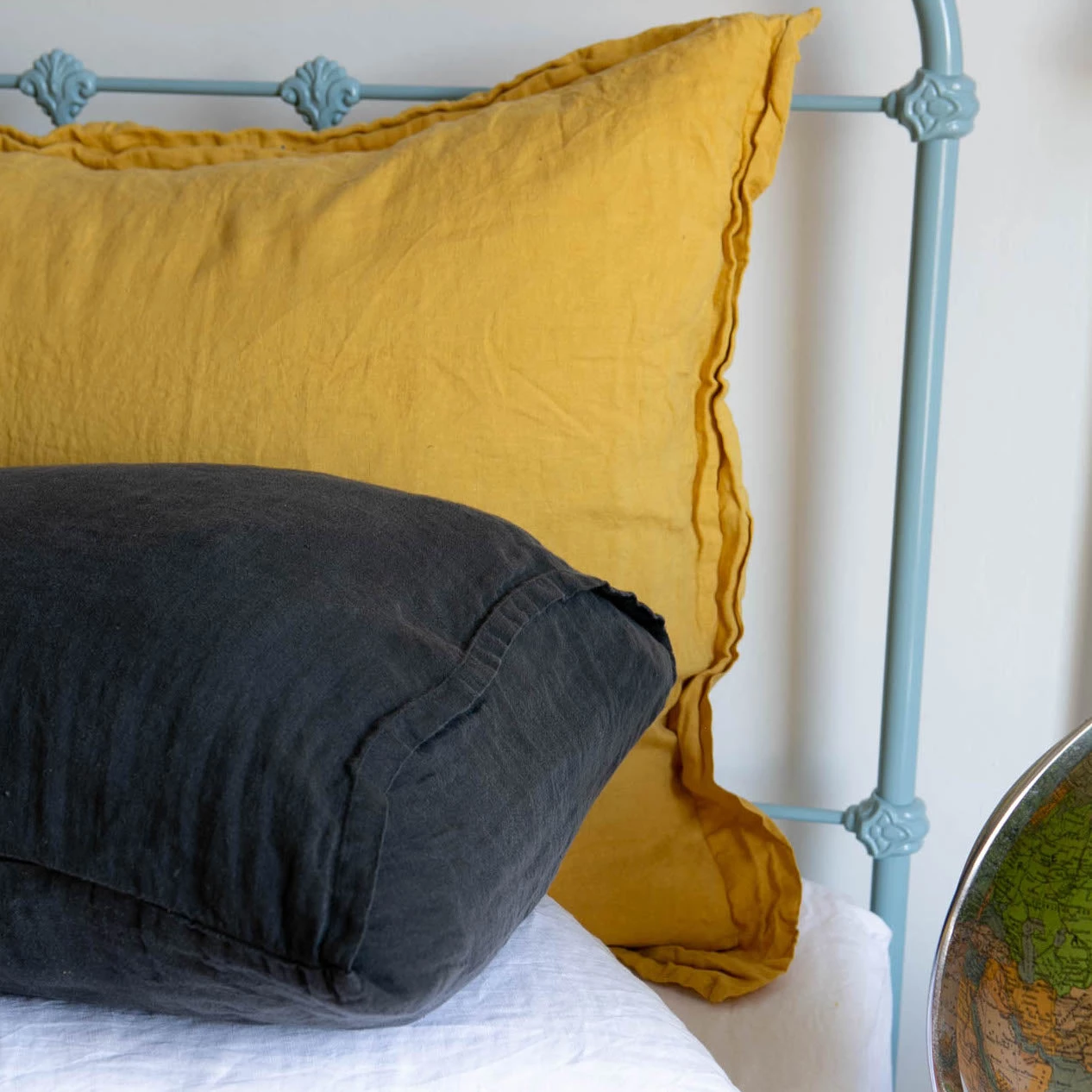 Scout House Scout Portuguese Linen Quilt Cover Set- King - Mustard 4 Scout House Scout Portuguese Linen Quilt Cover Set- King - Mustard