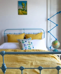 Scout House Scout Portuguese Linen Quilt Cover Set - Queen- Mustard Textiles