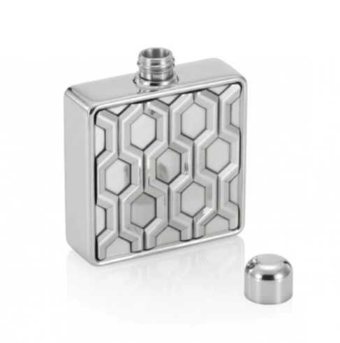 Hexagonal Pewter Hip Flask - Royal Selangor 5 Hexagonal Pewter Hip Flask - Royal Selangor