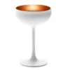 Scout Champagne Glass- European Made- Lausitz- Matte White And Gold Homewares