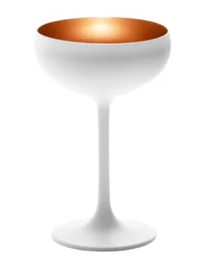Scout Champagne Glass- European Made- Lausitz- Matte White And Gold Homewares