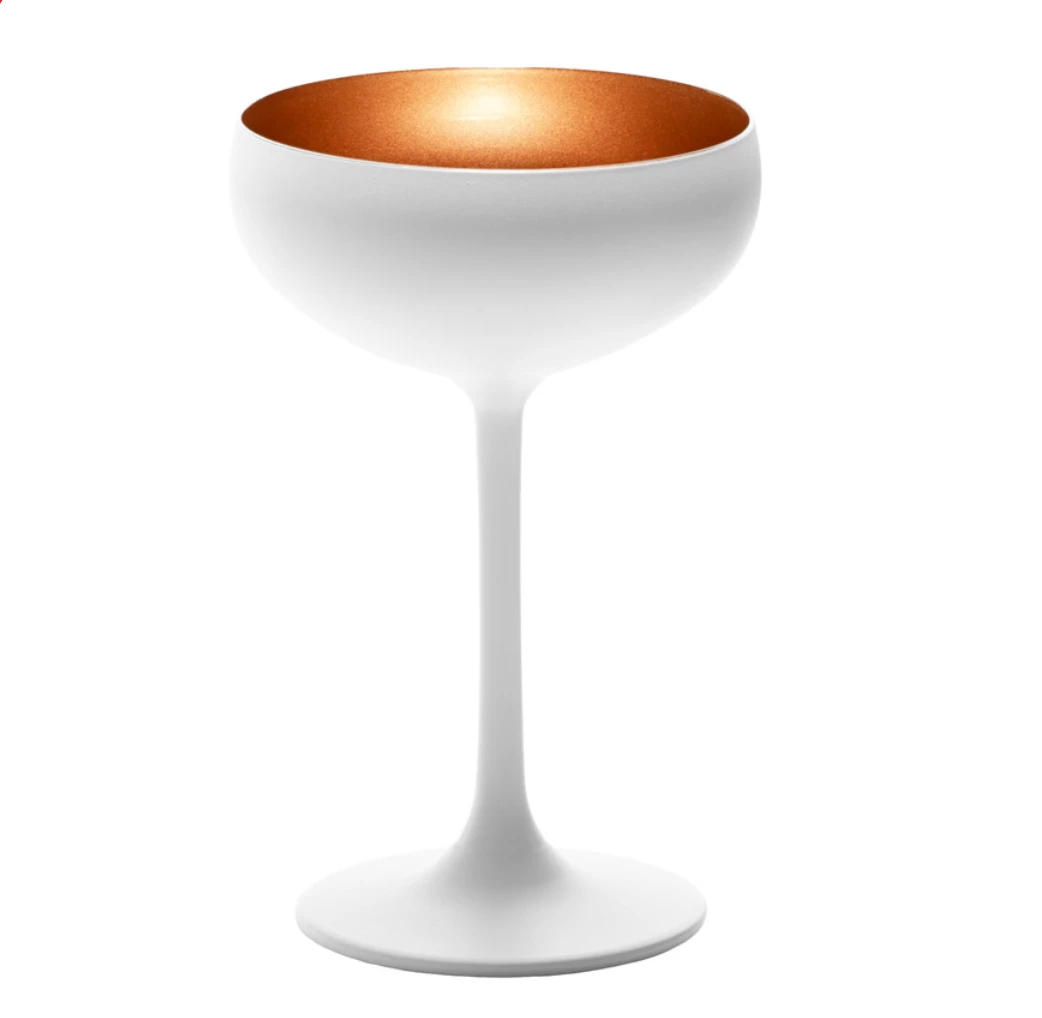 Scout Champagne Glass- European Made- Lausitz- Matte White And Gold Homewares 3 Scout Champagne Glass- European Made- Lausitz- Matte White And Gold Homewares