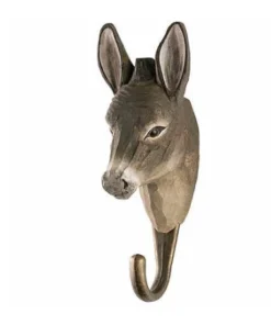 Scout House Gifts Hand Carved Wooden Wall Hook - Donkey