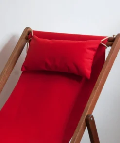 Scout Furniture Deck Chair Sumbrela Plain Red With Arms And Cushion