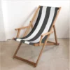 Scout Deck Chair In Charcoal Block Stripe With Arms