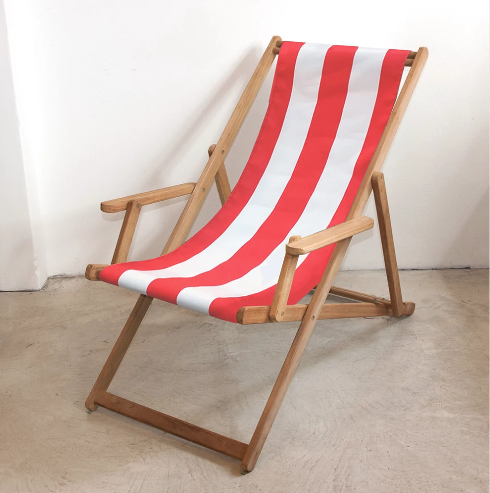 Scout Furniture Deck Chair In Red Block Stripe With Arms 3 Scout Furniture Deck Chair In Red Block Stripe With Arms