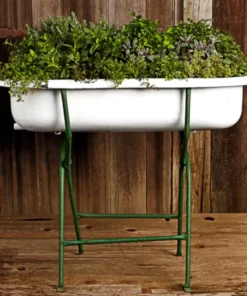 Scout House Vintage European Enamel Bath In Stand 16 Scout House Vintage European Enamel Bath In Stand