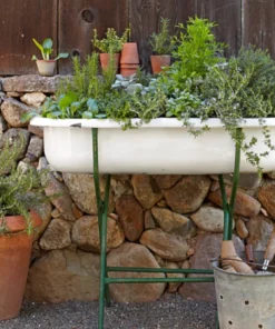 Scout House Vintage European Enamel Bath In Stand 17 Scout House Vintage European Enamel Bath In Stand