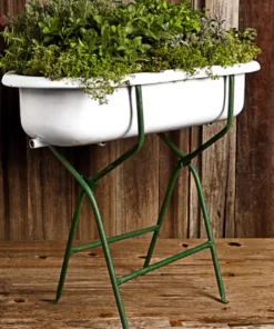 Scout House Vintage European Enamel Bath In Stand 15 Scout House Vintage European Enamel Bath In Stand