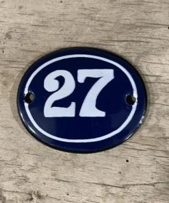 Scout House Enamel House Numbers Blue And White- CUSTOM NUMBERS