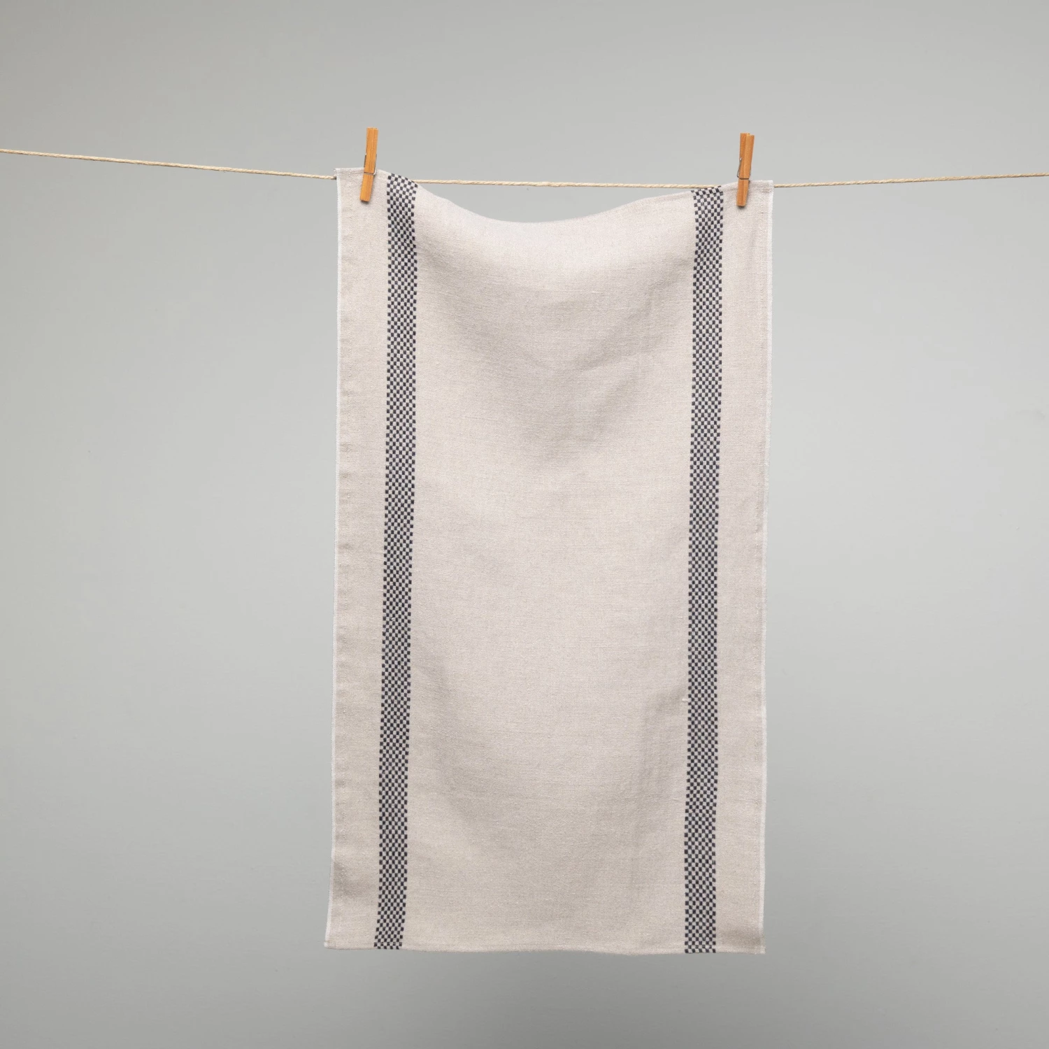 French 100% Linen Natural With Black Check Tea Towel By Charvet Editions Gifts 3 French 100% Linen Natural With Black Check Tea Towel By Charvet Editions Gifts