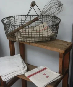 Scout Vintage French Galvanised Wire Fruit Vegetable Egg Basket