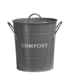 Scout Enamel Compost Bucket Charcoal Homewares