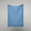 French 100% Linen Tea Towel Cottage Blue With Black Graph Check By Charvet Editions Homewares
