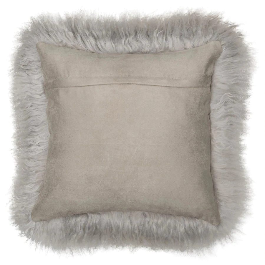 Scout House Mongolian Sheepskin Cushion - Light Grey 40 Cm 5 Scout House Mongolian Sheepskin Cushion - Light Grey 40 Cm