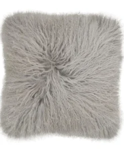 Scout House Mongolian Sheepskin Cushion - Light Grey 40 Cm