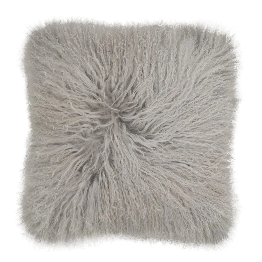 Scout House Mongolian Sheepskin Cushion - Light Grey 40 Cm 3 Scout House Mongolian Sheepskin Cushion - Light Grey 40 Cm