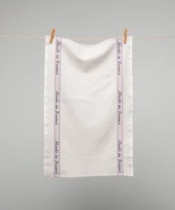 French 100% Linen Natural With Made In France Text Tea Towel By Charvet Editions