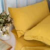 Scout House Textiles Scout Portuguese Linen Sheet Set- King - Mustard 1 Scout House Textiles Scout Portuguese Linen Sheet Set- King - Mustard