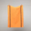 Homewares French Cotton & Linen Tea Towel Tangerine With Black Stripes By Charvet Editions