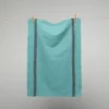 Homewares French Cotton & Linen Tea Towel Teal With Black Stripes By Charvet Editions