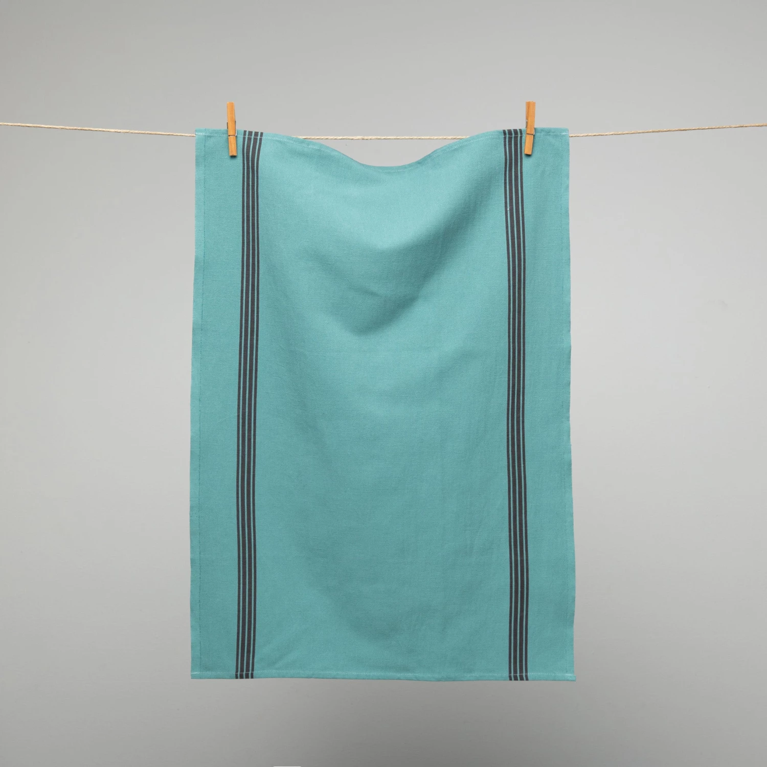 Homewares French Cotton & Linen Tea Towel Teal With Black Stripes By Charvet Editions 3 Homewares French Cotton & Linen Tea Towel Teal With Black Stripes By Charvet Editions