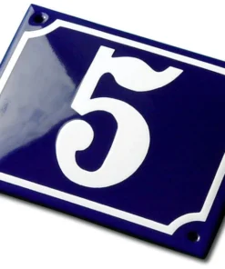 Scout House Gifts Enamel House Numbers From France In Traditional Deep Cobalt Blue