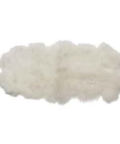 Scout House Mongolian Sheepskin Floor Rug - White